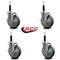 Service Caster 5'' Gray Poly Swivel 3/4'' Expanding Stem Caster Set with Brake, 4PK SCC-EX20S514-PPUB-TLB-34-4 - alternate 2